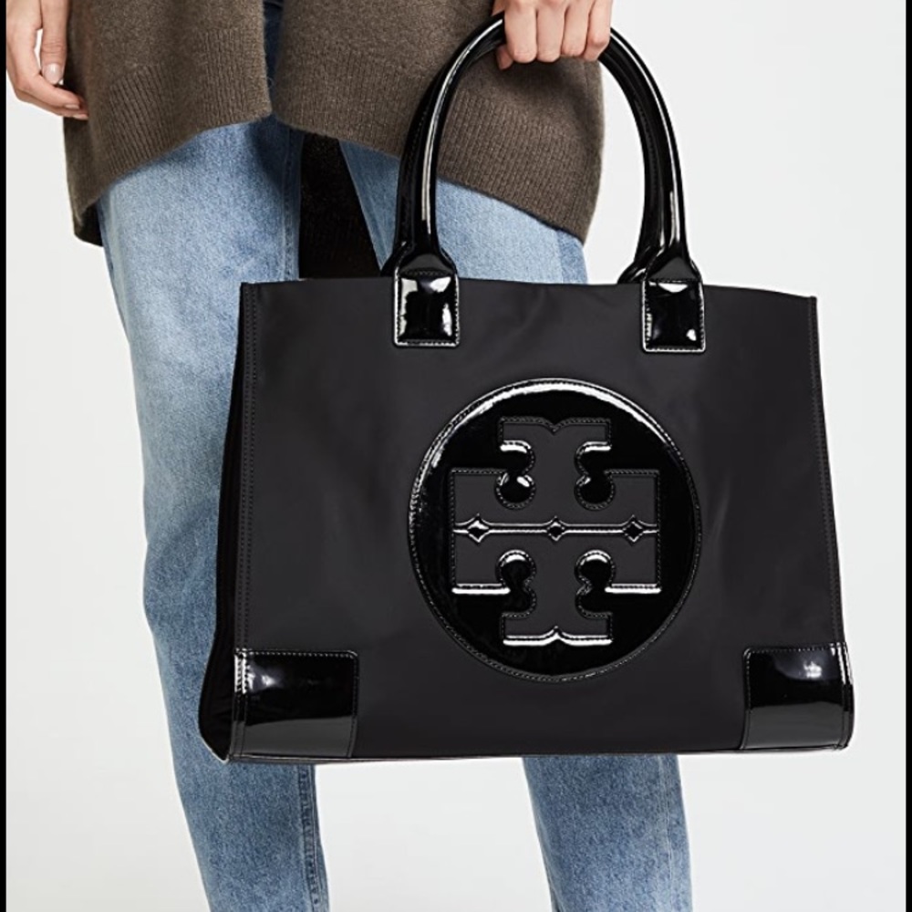 Tory Burch black nylon Ella tote